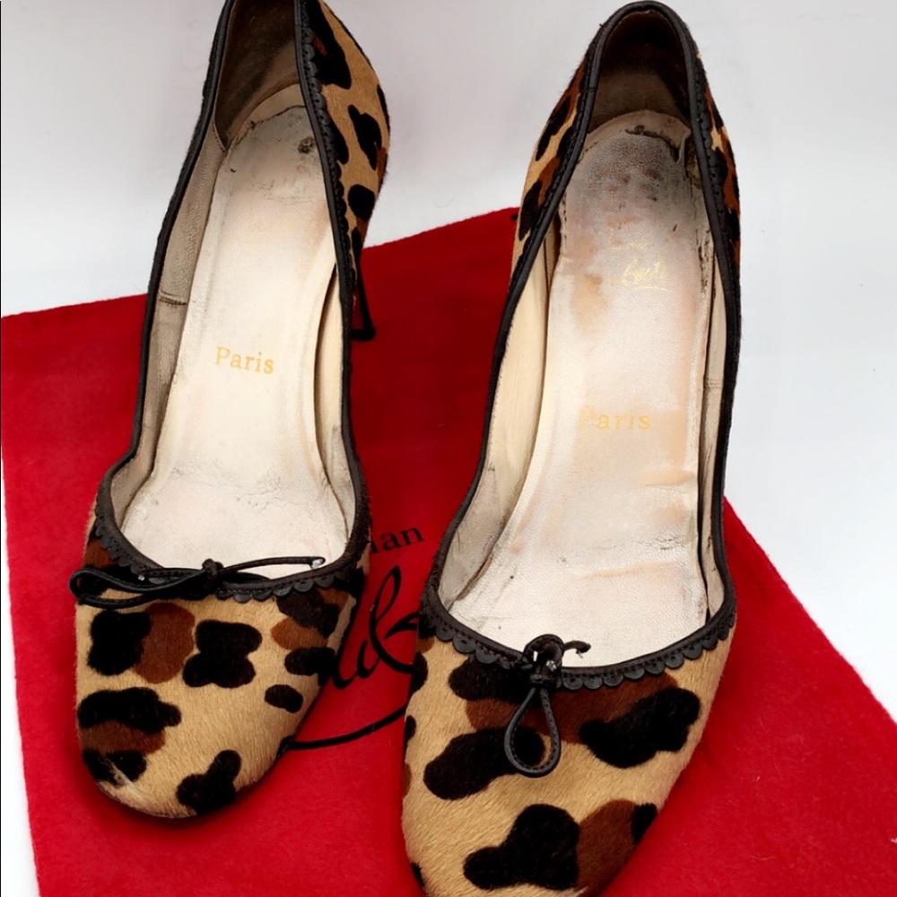Christian Louboutin Pony Hair Almond Toe Stilettos